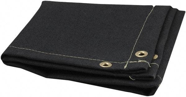 Steiner - 6' High x 6' Wide Coated Fiberglass Welding Blanket - Black, Grommet - Caliber Tooling