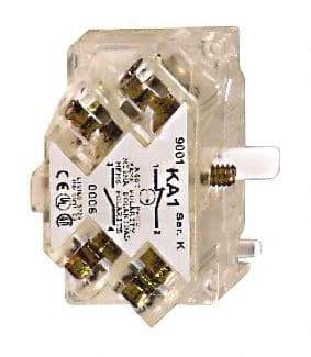 Square D - NO/NC, Multiple Amp Levels, Electrical Switch Contact Block - 125 VAC and 240 VAC, Screw Terminal, 30mm Hole, For Use with 9001K/SK - Caliber Tooling