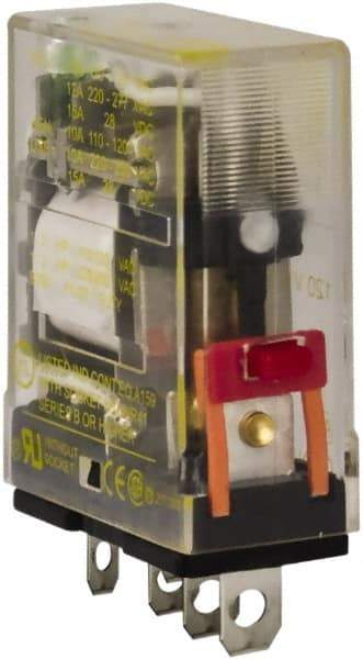 Square D - 1 hp at 240 Volt & 1/2 hp at 120 Volt, Electromechanical Plug-in General Purpose Relay - 12 Amp at 240 VAC, SPDT, 120 VAC at 50/60 Hz - Caliber Tooling