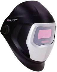 3M - 3-3/4" Window Width x 1-3/4" Window Height, 5, 8 to 13 Shade Auto-Darkening Lens, Fixed Front Welding Helmet - Black/Gray PPA Green Lens - Caliber Tooling