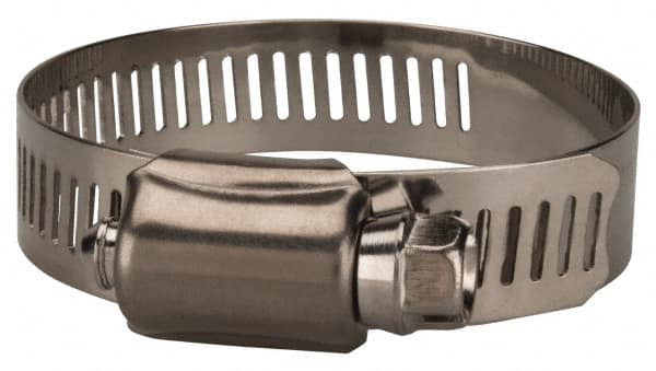 Value Collection - SAE Size 28, 1-1/4 to 2-1/4" Diam, Stainless Steel Worm Drive Clamp - 1/2" Wide, Material Grade 201 - Caliber Tooling