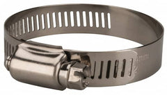 Value Collection - SAE Size 32, 1-1/2 to 2-1/2" Diam, Stainless Steel Worm Drive Clamp - 1/2" Wide, Material Grade 201 - Caliber Tooling