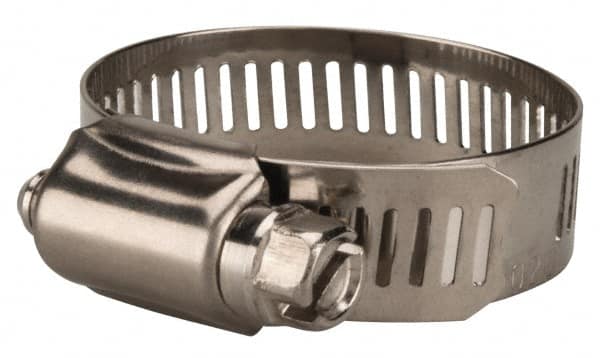 Value Collection - SAE Size 20, 3/4 to 1-3/4" Diam, Stainless Steel Worm Drive Clamp - 1/2" Wide, Material Grade 201 - Caliber Tooling