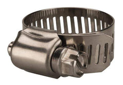 Value Collection - SAE Size 12, 1/2 to 1-1/4" Diam, Stainless Steel Worm Drive Clamp - 1/2" Wide, Material Grade 201 - Caliber Tooling