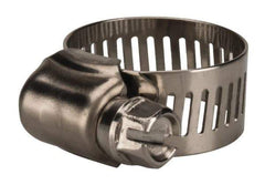 Value Collection - SAE Size 8, 7/16 to 1" Diam, Stainless Steel Worm Drive Clamp - 1/2" Wide, Material Grade 201 - Caliber Tooling