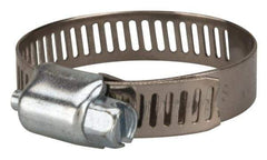 Value Collection - SAE Size 16, 1/2 to 1-1/2" Diam, Stainless Steel/Carbon Steel Worm Drive Clamp - 5/16" Wide, Material Grade 201 - Caliber Tooling