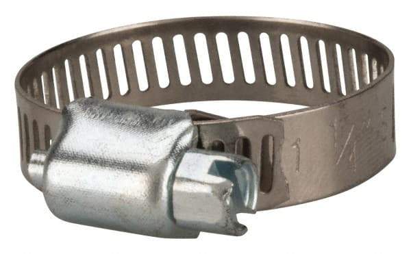 Value Collection - SAE Size 12, 1/2 to 1-1/4" Diam, Stainless Steel/Carbon Steel Worm Drive Clamp - 5/16" Wide, Material Grade 201 - Caliber Tooling