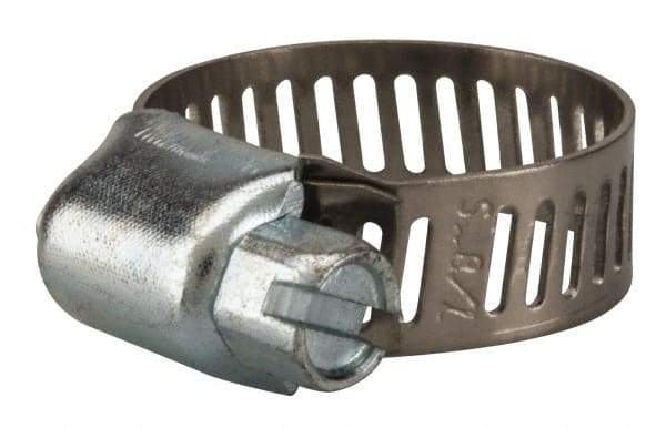 Value Collection - SAE Size 6, 5/16 to 7/8" Diam, Stainless Steel/Carbon Steel Worm Drive Clamp - 5/16" Wide, Material Grade 201 - Caliber Tooling