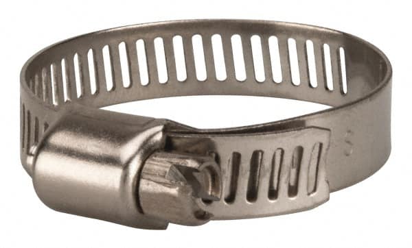 Value Collection - SAE Size 16, 1/2 to 1-1/2" Diam, Stainless Steel Worm Drive Clamp - 5/16" Wide, Material Grade 201 - Caliber Tooling