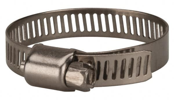 Value Collection - SAE Size 20, 3/4 to 1-3/4" Diam, Stainless Steel Worm Drive Clamp - 5/16" Wide, Material Grade 201 - Caliber Tooling