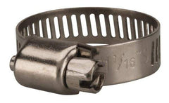 Value Collection - SAE Size 10, 3/8 to 1-1/16" Diam, Stainless Steel Worm Drive Clamp - 5/16" Wide, Material Grade 201 - Caliber Tooling