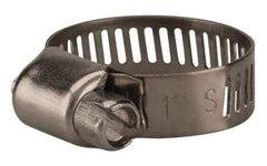 Value Collection - SAE Size 8, 3/8 to 1" Diam, Stainless Steel Worm Drive Clamp - 5/16" Wide, Material Grade 201 - Caliber Tooling