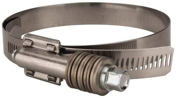 Value Collection - 3-3/4 to 4-5/8" Hose, 5/8" Wide x 0.7" Thick, Constant Torque Clamp - 3-3/4 to 4-5/8" Diam, Grade 304 Stainless Steel/Carbon Steel Screw - Caliber Tooling