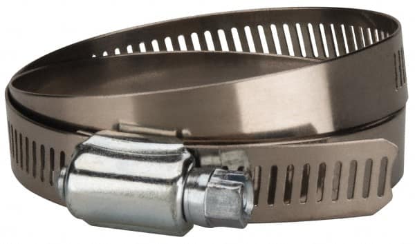 Value Collection - SAE Size 80, 3-1/2 to 5-1/2" Diam, Stainless Steel/Carbon Steel Worm Drive Clamp - 1/2" Wide, Material Grade 201 - Caliber Tooling