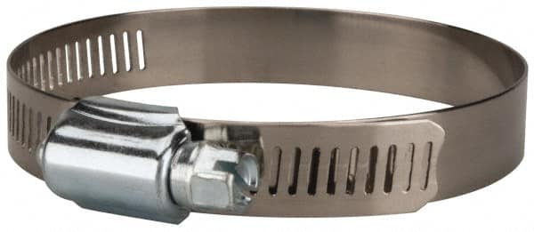 Value Collection - SAE Size 44, 2-1/4 to 3-1/4" Diam, Stainless Steel/Carbon Steel Worm Drive Clamp - 1/2" Wide, Material Grade 201 - Caliber Tooling