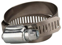 Value Collection - SAE Size 52, 2-3/4 to 3-3/4" Diam, Stainless Steel/Carbon Steel Worm Drive Clamp - 1/2" Wide, Material Grade 201 - Caliber Tooling