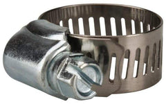 Value Collection - SAE Size 10, 1/2 to 1-1/16" Diam, Stainless Steel/Carbon Steel Worm Drive Clamp - 1/2" Wide, Material Grade 201 - Caliber Tooling