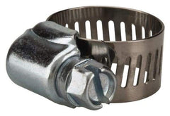 Value Collection - SAE Size 6, 3/8 to 7/8" Diam, Stainless Steel/Carbon Steel Worm Drive Clamp - 1/2" Wide, Material Grade 201 - Caliber Tooling