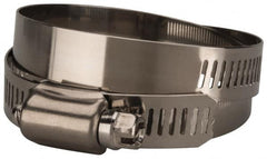 Value Collection - SAE Size 72, 3 to 5" Diam, Stainless Steel Worm Drive Clamp - 1/2" Wide, Material Grade 201 - Caliber Tooling