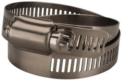 Value Collection - SAE Size 64, 2-1/2 to 4-1/2" Diam, Stainless Steel Worm Drive Clamp - 1/2" Wide, Material Grade 201 - Caliber Tooling