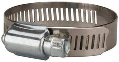 Value Collection - SAE Size 32, 1-1/2 to 2-1/2" Diam, Stainless Steel/Carbon Steel Worm Drive Clamp - 1/2" Wide, Material Grade 201 - Caliber Tooling