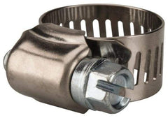 Value Collection - SAE Size 6, 3/8 to 7/8" Diam, Stainless Steel/Carbon Steel Worm Drive Clamp - 1/2" Wide, Material Grade 201 - Caliber Tooling