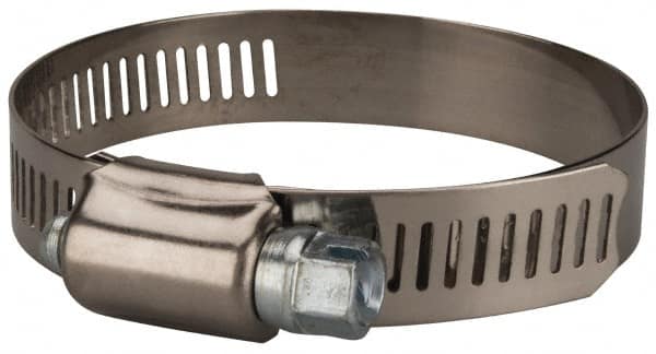 Value Collection - SAE Size 36, 1-3/4 to 2-3/4" Diam, Stainless Steel/Carbon Steel Worm Drive Clamp - 1/2" Wide, Material Grade 201 - Caliber Tooling