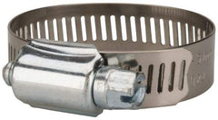 Value Collection - SAE Size 24, 1 to 2" Diam, Stainless Steel/Carbon Steel Worm Drive Clamp - 1/2" Wide, Material Grade 201 - Caliber Tooling