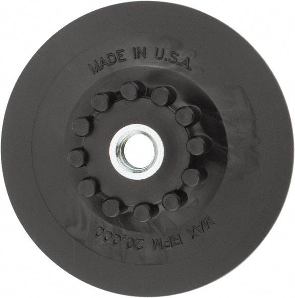 Made in USA - 5" Diam Quick-Change Disc Backing Pad - Medium Density, 20,000 RPM, Speed-Lok Compatible - Caliber Tooling