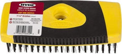 Hyde Tools - Wire Surface Preparation Brush - 1-1/4" Bristle Length, 3/4" Wide, Plastic Overmold Handle - Caliber Tooling