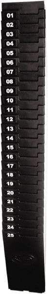 Lathem Time - 27" High x 3-7/8" Wide 25 Pocket Adjustable Time Card Rack - Black, Use with Time Cards - Caliber Tooling