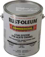 Rust-Oleum - 1 Gal Navy Gray Gloss Finish Alkyd Enamel Paint - 278 to 509 Sq Ft per Gal, Interior/Exterior, Direct to Metal, <400 gL VOC Compliance - Caliber Tooling