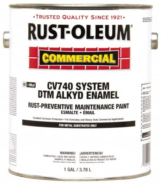 Rust-Oleum - 1 Gal White Gloss Finish Alkyd Enamel Paint - 278 to 509 Sq Ft per Gal, Interior/Exterior, Direct to Metal, <400 gL VOC Compliance - Caliber Tooling