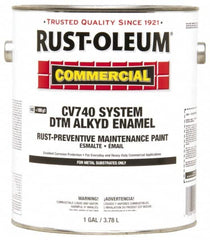 Rust-Oleum - 1 Gal White Gloss Finish Alkyd Enamel Paint - 278 to 509 Sq Ft per Gal, Interior/Exterior, Direct to Metal, <100 gL VOC Compliance - Caliber Tooling