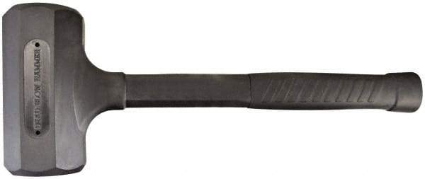 Paramount - 52 oz Head 2-1/8" Face Diam Rubber Dead Blow Hammer - 14-5/8" OAL, Rubber-Covered Steel Handle - Caliber Tooling