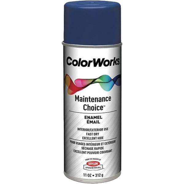 Krylon - Navy Blue, Enamel Spray Paint - 15 to 18 Sq Ft per Can, 16 oz Container, Use on General Industrial Maintenance & Touch-up Work - Caliber Tooling