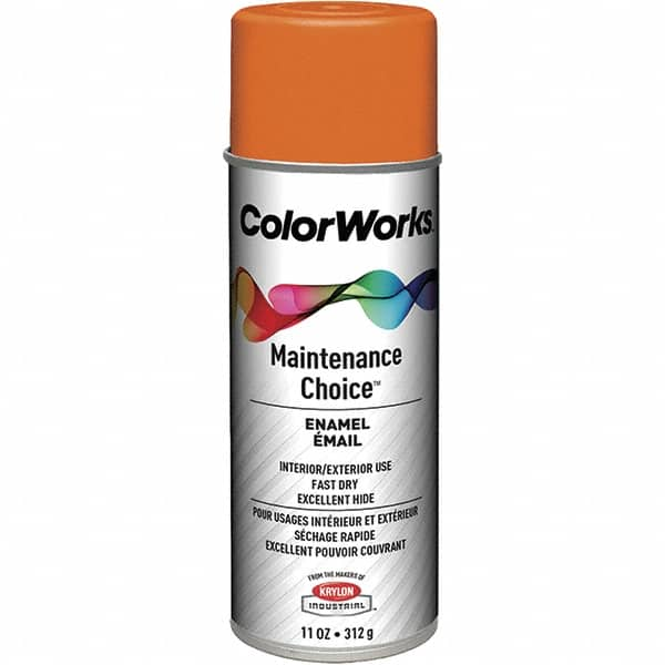 Krylon - Safety Orange, Enamel Spray Paint - 15 to 18 Sq Ft per Can, 16 oz Container, Use on General Industrial Maintenance & Touch-up Work - Caliber Tooling