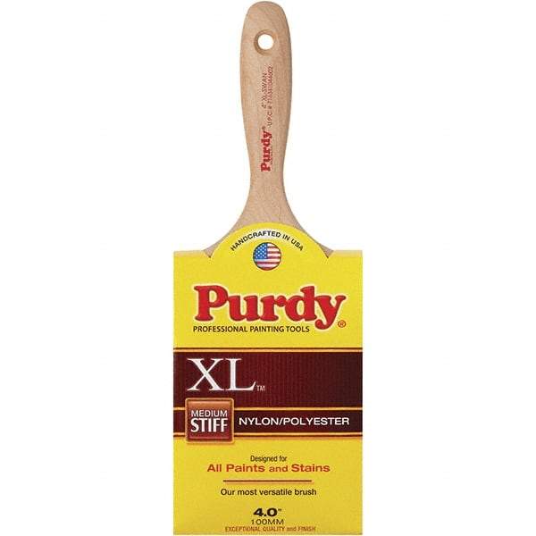 Purdy - 4" Synthetic General Purpose Paint Brush - 3-15/16" Bristle Length, 6" Wood Beavertail Handle - Caliber Tooling