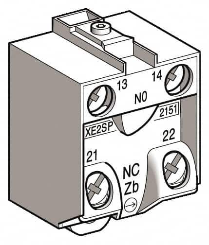 Telemecanique Sensors - NO/NC, Electrical Switch Contact Block - For Use with ZCD21, ZCKJ1, ZCKJ1D, ZCKL1, ZCKM1, ZCKS1, ZCP21 - Caliber Tooling