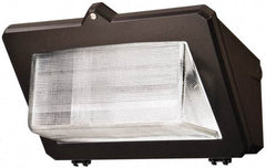 Cooper Lighting - 400 Watt, 120-277 Volt, High Pressure Sodium Wall Pack Light Fixture - Glass Lens, Aluminum Housing, Bronze (Color), Wall Mount, 12-3/4" Deep x 10" High x 16-5/8" Wide - Caliber Tooling