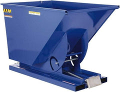 Vestil - 2,000 Lb Load Capacity, 1-1/2 Cu Yd, Steel Self-Dumping Hopper - 43-11/16" Wide x 68-5/16" Long x 51-13/16" High, Blue - Caliber Tooling