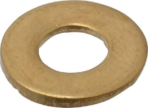 Value Collection - #8 Screw, Brass Standard Flat Washer - 0.172" ID x 7/16" OD, 0.032" Thick, Plain Finish - Caliber Tooling