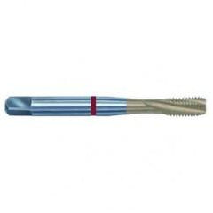 4-48 2B 3-Flute PM Cobalt Red Ring Semi-Bottoming 15 degree Spiral Flute Tap-TiN - Caliber Tooling