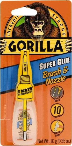 Gorilla Glue - 0.35 oz Bottle Clear Super Glue - 24 hr Full Cure Time, Bonds to Most Surfaces - Caliber Tooling