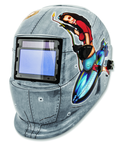 #41288 - Solar Powered Auto Darkening Welding Helment; Pin Up Girl Graphics - Caliber Tooling