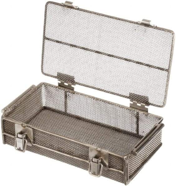 Marlin Steel Wire Products - 5-5/8" Deep, Rectangular Stainless Steel Mesh Basket - 11" Wide x 3-1/8" High - Caliber Tooling