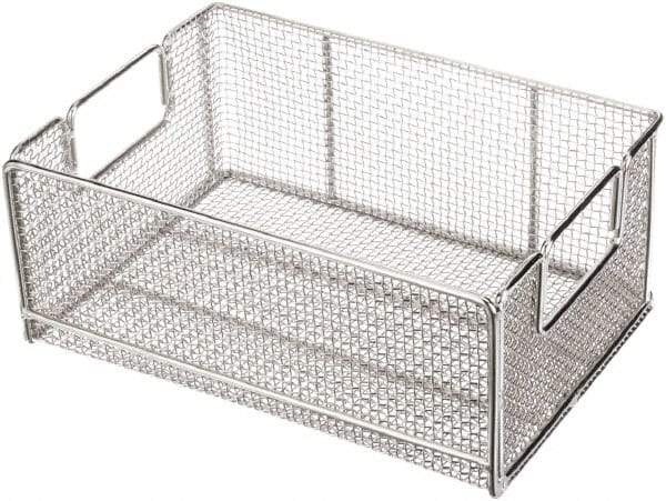 Marlin Steel Wire Products - 10" Deep, Rectangular Stainless Steel Wire Basket - 14" Wide x 6" High - Caliber Tooling