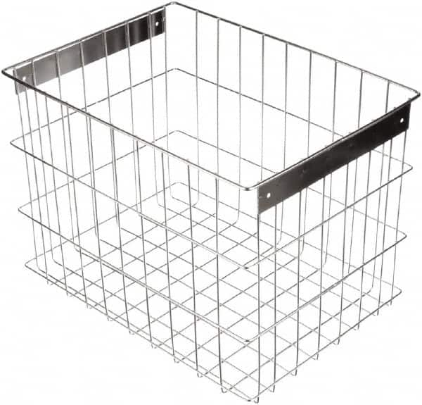 Marlin Steel Wire Products - 16-1/2" Deep, Rectangular Stainless Steel Wire Basket - 11-3/4" Wide x 12-1/4" High - Caliber Tooling