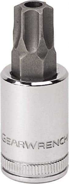 GearWrench - 1/4" Drive, T7 Torx Bit Socket - 1-17/32" OAL, 0.984" Bit Length, Tamper Resistant - Caliber Tooling