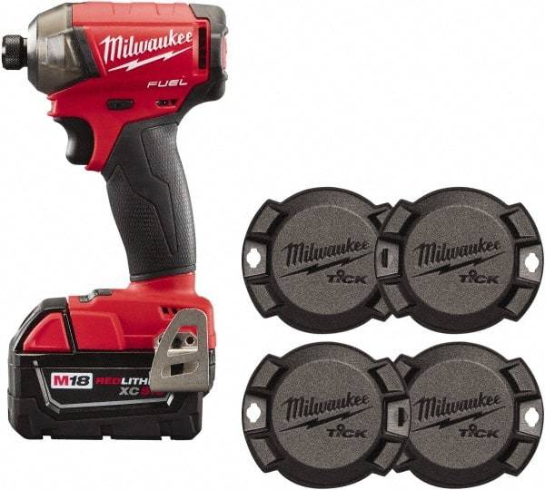 Milwaukee Tool - 18 Volt, 1/4" Drive, 450 In/Lb Torque, Cordless Impact Driver - 3000 RPM, Lithium-Ion Battery Included - Caliber Tooling